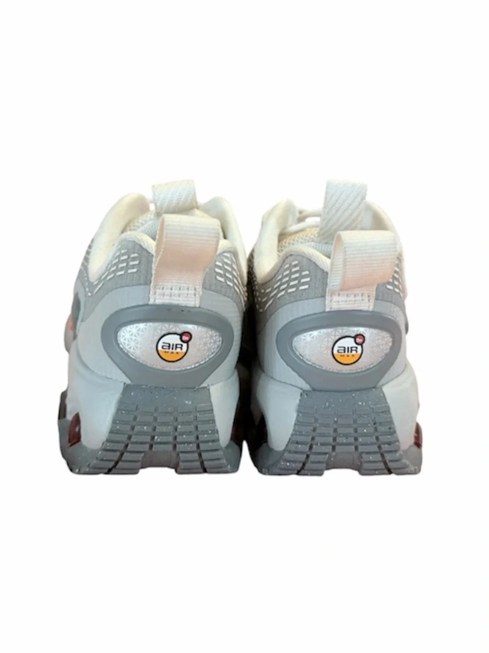 Nike Kids White & Gray Sneakers with Red Accents